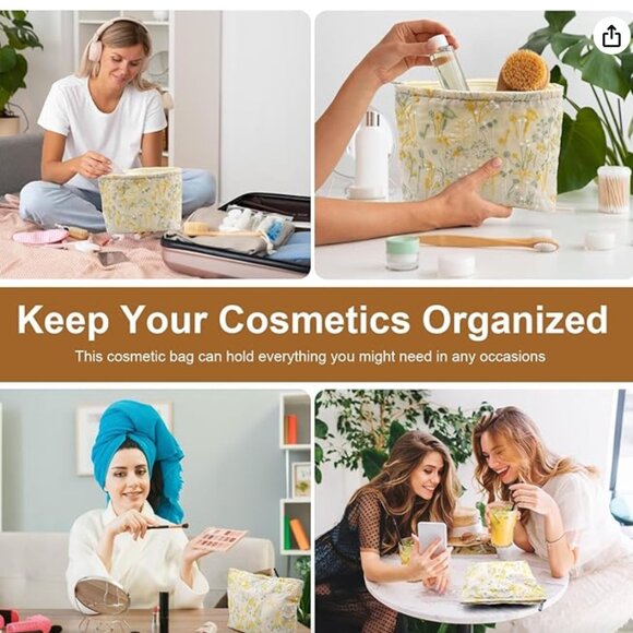 Flower Cosmetic Bags 2 PACK BUNDLE NEW! - Picture 9 of 9